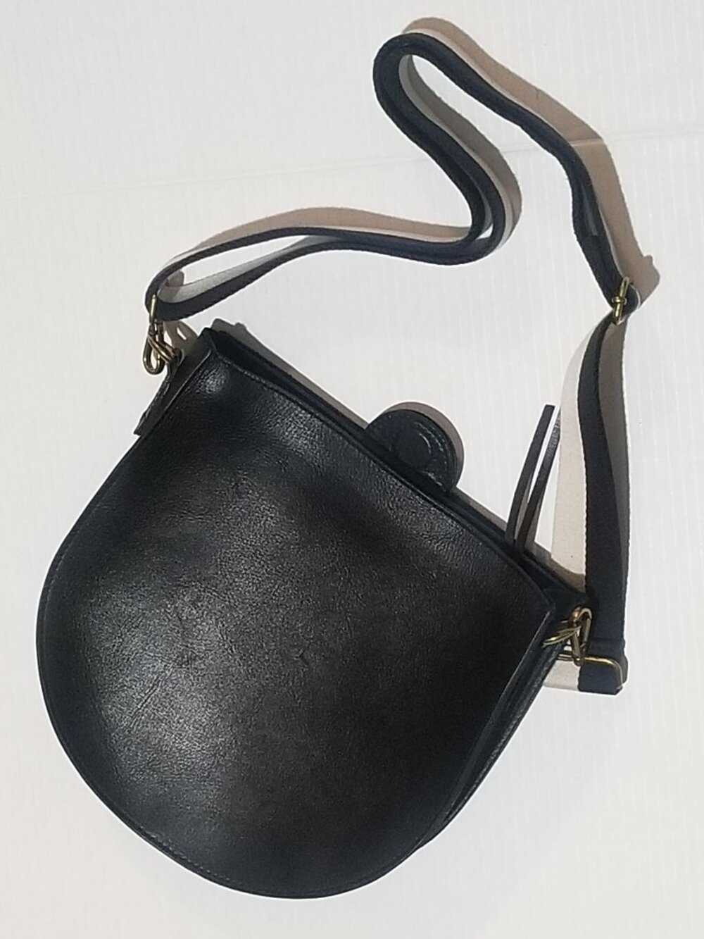 Madewell Transport Black Leather Saddlebag Purse